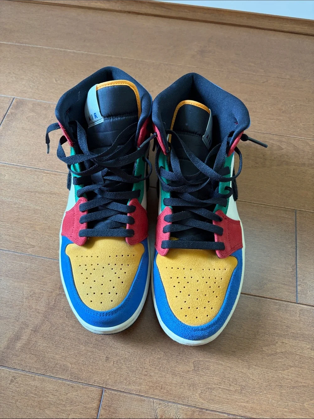 Jordan Multicolor Retro High-Top Sneakers - Yellow Blue Red Green Black